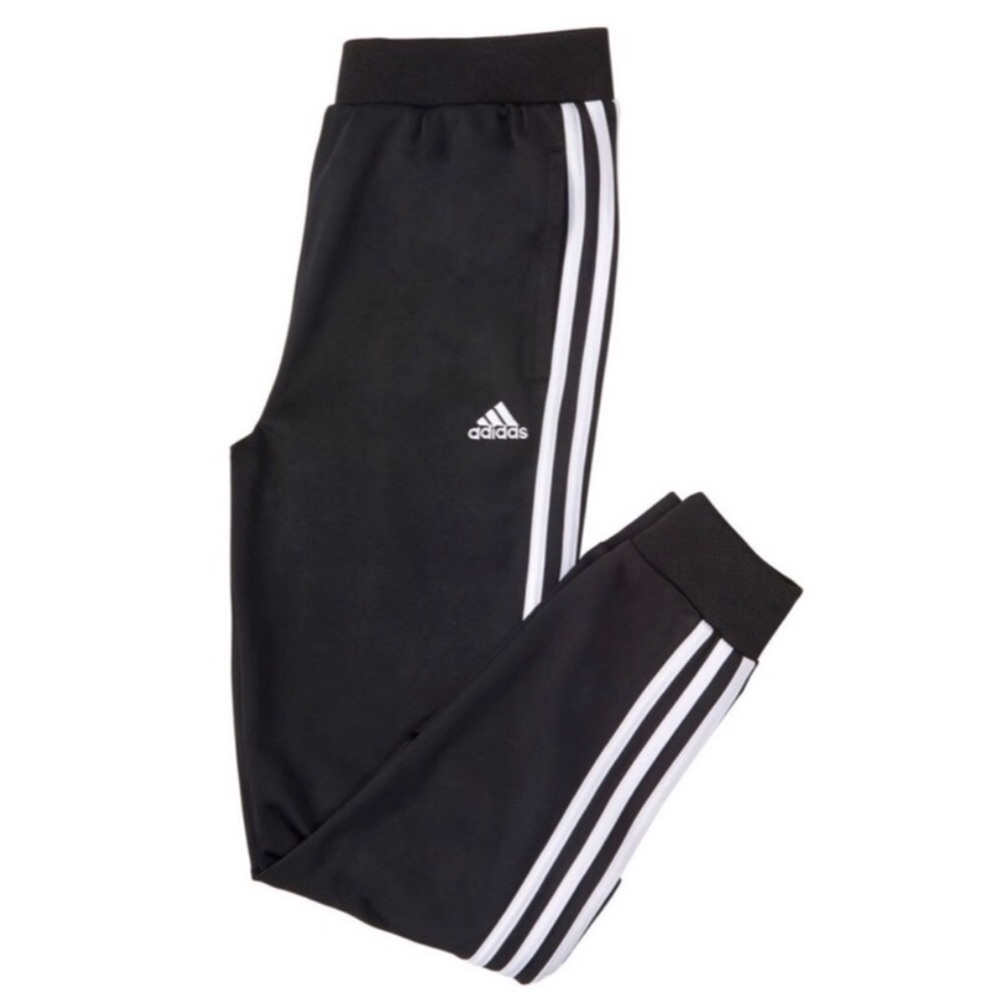 Adidas kids youth tricot joggers pants black and white
